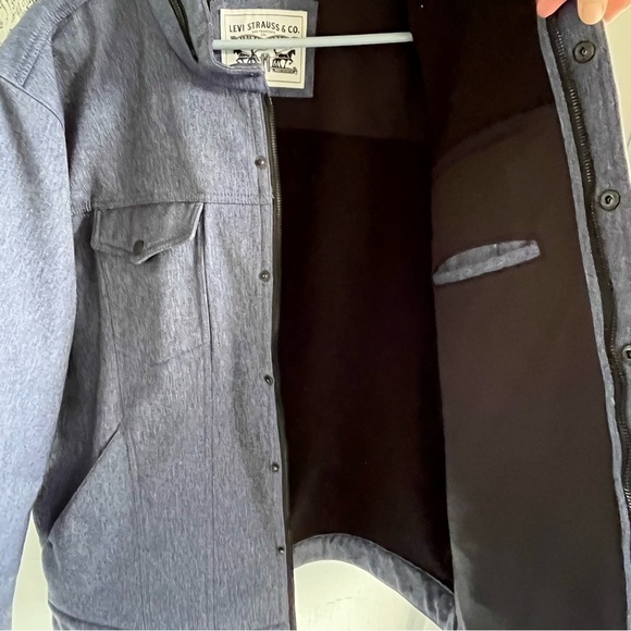 Levi's Trucker All Weather Water Resist Soft Shell Blue Denim Jacket Men’s XXL - Picture 11 of 14